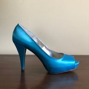 Silk, Aqua Blue, Formal Heels